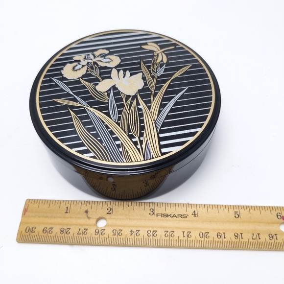 Vintage 1985 Iris at Dusk 6pc Japanese Laquerwear Coasters in Box Set - Picture 8 of 10